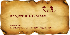 Krajcsik Nikolett névjegykártya